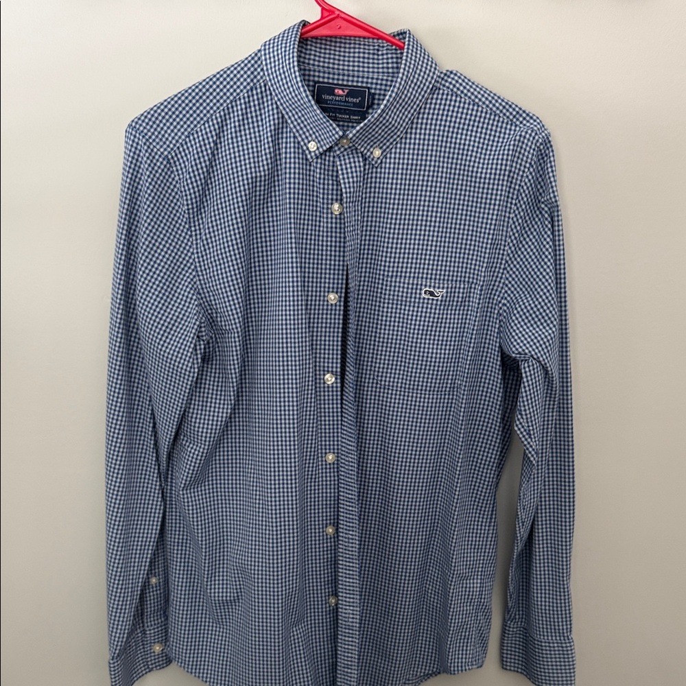 Vineyard Vines Navy Gingham Button Down Shirt